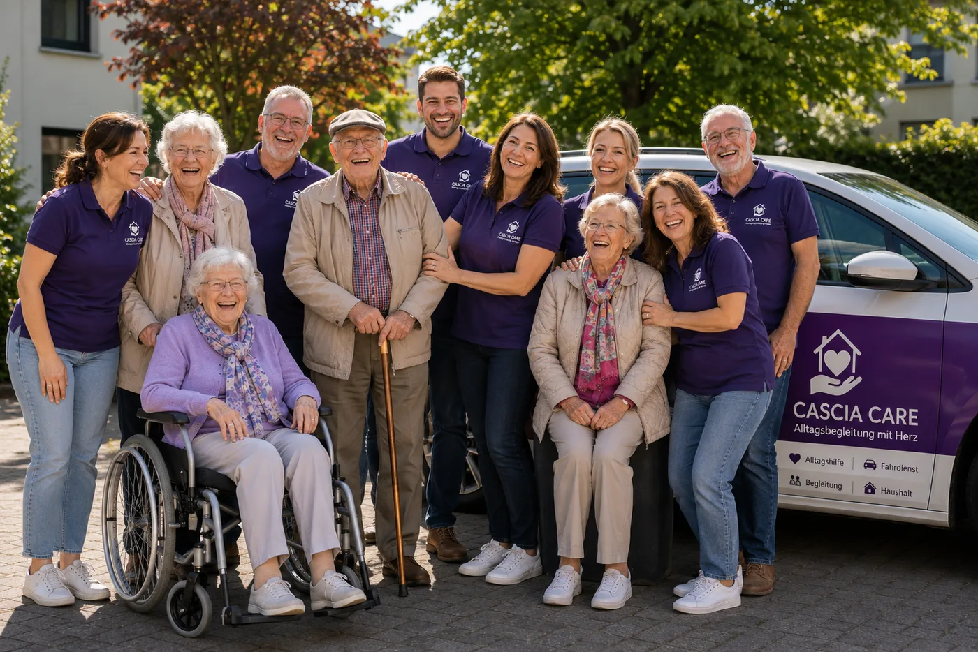 Das Team von CASCIA CARE mit Kundinnen und Kunden vor Ort